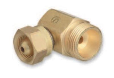 Western Enterprises Brass Cylinder Adaptor, From CGA-200 MC"Acetylene To CGA-520 "B" Tank 90°, 305