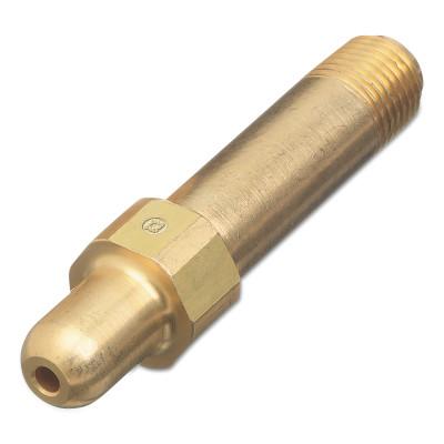 Western Enterprises Regulator Inlet Nipples, Air, 1/4 in (NPT), 3", Brass, CGA-347, Hand-Tight, 6347-3