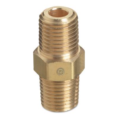 Western Enterprises Pipe Thread Hex Nipples, 3000 PSIG, Brass, 1/8 in NPT Male, B-2HP