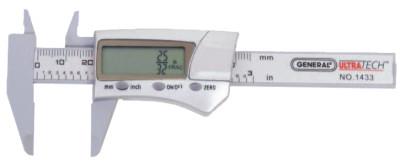 General Tools Digital/Fraction Electronic Caliper, 0-12 in, Stainless Steel, 14712