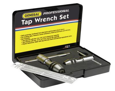 General Tools Ratcheting Tap Wrench Sets,  Length, No. 0 - No. 8, No. 12 - 1/2 in Tap Sizes, 165
