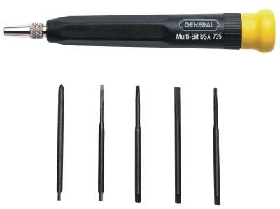 General Tools 5 Piece Precision Screwdrivers, Phillips; Torx; Slotted, 735