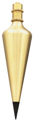 General Tools Brass Plumb Bobs, 16 oz, Hardened Steel/Brass, 800-16