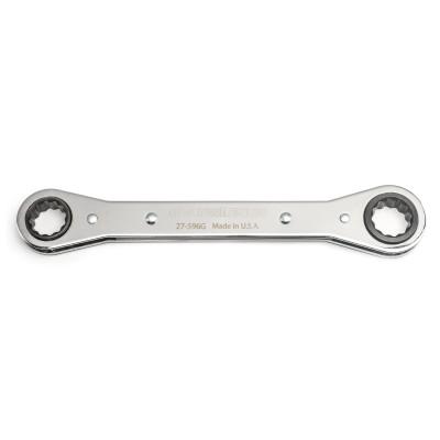 Apex Tool Group 12 Point Laminated Double Box Ratcheting Wrenches, SAE, 3/8 in;7/16 in, 27-591G