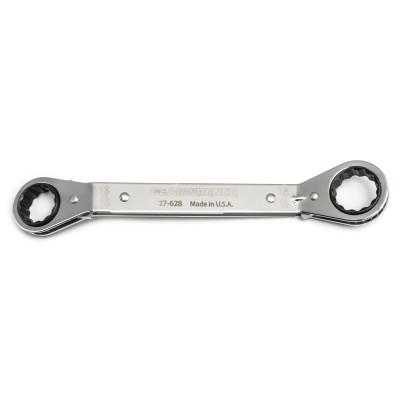 Apex Tool Group 12 Point 25 Deg Offset Laminated Ratcheting Box Wrenches, 3/8 in;7/16 in, 5.21in, 27-616G