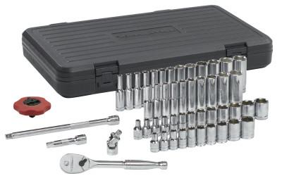 Apex Tool Group 51 Piece 1/4 in Drive SAE/Metric Socket Set, 6 Point, 80300