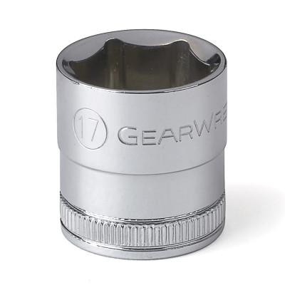 Apex Tool Group 3/8 in Drive 6 and 12 Point Metric Standard Length Sockets, 17 mm, 6 Pts, 80385