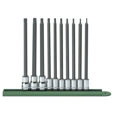 Apex Tool Group 10 Piece Bit Socket Sets, 1,4 in and 3/8 in, SAE, 80588