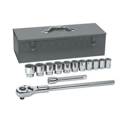 Apex Tool Group 13 Piece, Surface Drive Socket Sets With 24 Tooth Ratchet, 3/4 in, SAE, 80879