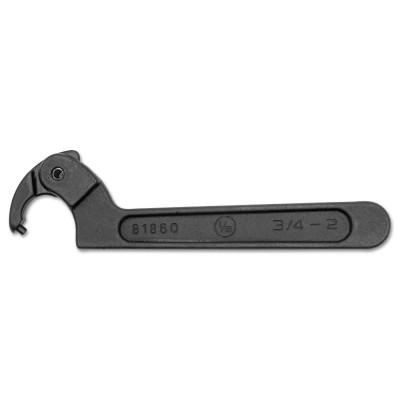 Apex Tool Group Adjustable Spanner Wrenches, 2 in Opening, 1/8 in Pin, Alloy Steel, 6.2 in, 81860