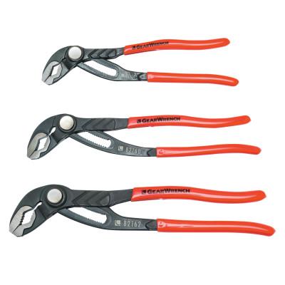 Apex Tool Group Push Button Tongue and Groove Plier Set, 8 in, 10 in & 12 in, V-Jaw, 82118