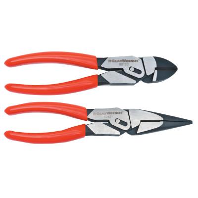 Apex Tool Group 2 Pc PivotForce Compound Action Plier Set, 8 in (both), Steel, 82124