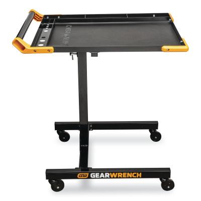 Apex Tool Group Adjustable Height Mobile Work Table, 35 to 48 in, 125 lb Capacity, Black/Orange, 83166
