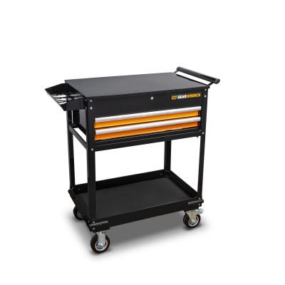Apex Tool Group Utility Carts, 450 lb Capacity, 42 in x 20 in, Steel, Black/Orange, 83167
