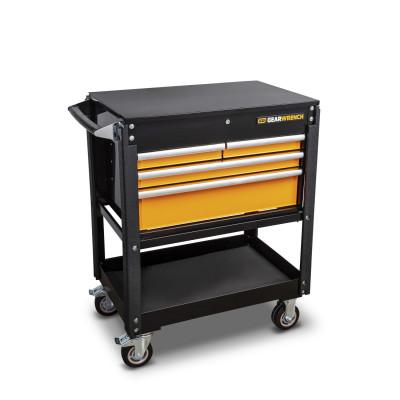 Apex Tool Group Utility Carts, 650 lb Capacity, 42 in x 21 in, Steel, Black/Orange, 83168