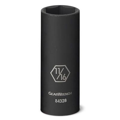 Apex Tool Group 6 Point Deep Impact SAE Sockets, 3/8 in Dr, 7/8 in Opening, 84429N