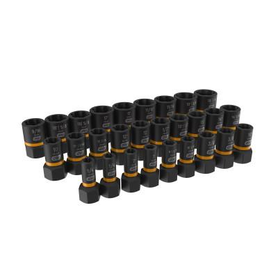 Apex Tool Group Bolt Biter Extraction Socket Sets, Includes 1/4 to 3/4 in with Minus Sizes, 84784