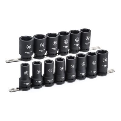 Apex Tool Group 14 Pc. 6 Point Deep Impact Metric Socket Sets, 3/4 in Dr, 84972
