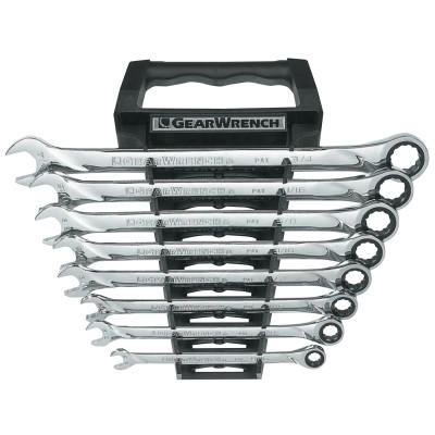 Apex Tool Group 7 Pc XL Combination Ratcheting Wrench Sets, 12 Point, SAE, 85197R