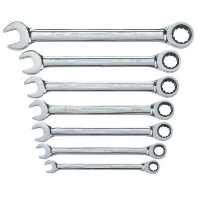 Apex Tool Group 7 Piece Combination Ratcheting Wrench Sets, Metric, 9417