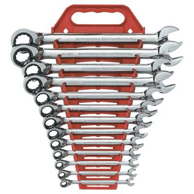 Apex Tool Group 13 Pc Reversible Combination Ratcheting Wrench Sets, 12 Point, SAE, 9509N