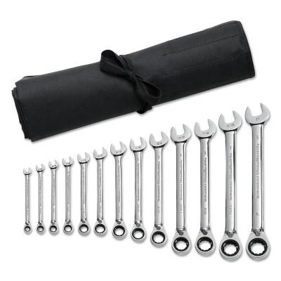 Apex Tool Group 12 Point Stubby Ratcheting Combination Wrenches, 15 mm, 9515D