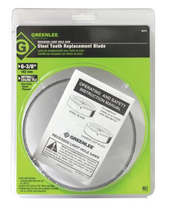 Greenlee® Steel-Toothed Recessed Light Hole Saw Replacement Blade, 6 3/8 in Dia., 35721