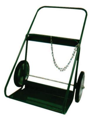 Saf-T-Cart™ 400 Series Cart, Holds 2 Cylinders, 9.5"-12.5" dia., 14 in Semi-Pneumatic Wheels, 401-14