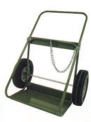 Saf-T-Cart™ 400 Series Carts, Holds 2 Cylinders, 9.5"-12.5" dia., 16 in Pneumatic Wheels, 402-16