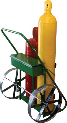 Saf-T-Cart™ 400 Series Carts, Holds 9.5"-12.5" dia. Cylinders, 20" Steel Wheels, Toolbox, 503-20
