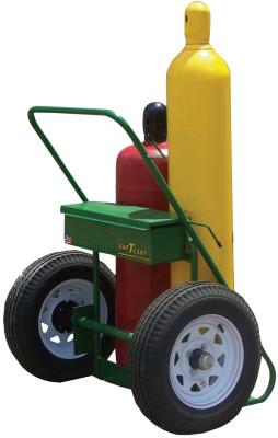 Saf-T-Cart™ 400 Series Carts, Holds 2 Cylinders, 9.5"-12.5" dia., 5 3/10 in Auto Wheels, 504-30