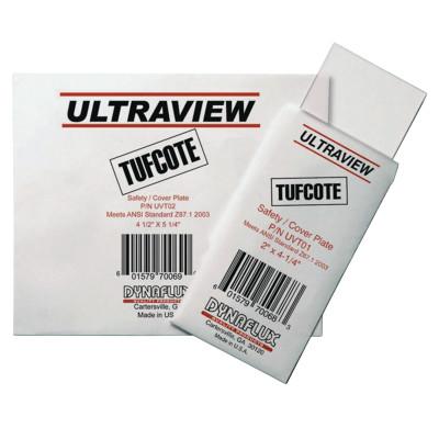 Dynaflux TUFCOTE Dual Purpose Safety/Cover Lens, 2 x 4 1/4, Polycarbonate, Clear, UVT01