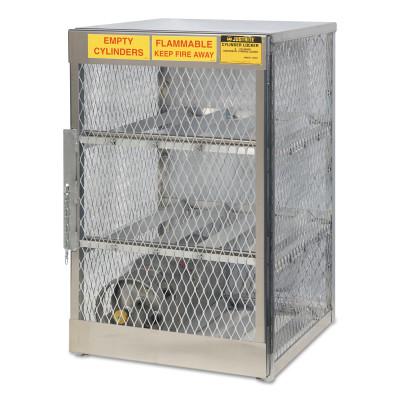 Justrite Aluminum Cylinder Lockers, (6) 20 or 33 lb. Cylinders, 23002