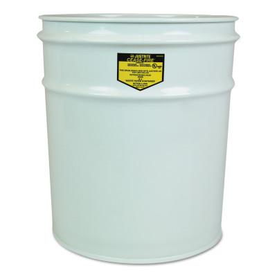 Justrite Cease-Fire® Drum Waste Receptacle, 4-1/2 gal, Gray, 26040