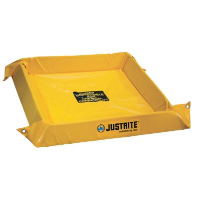 Justrite Maintenance Spill Containment Berms, Yellow, 40 gal, 4 ft x 4 ft, 28406