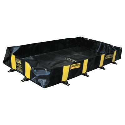 Justrite Rigid-Lock QuickBerm Spill Containment Berms, Black, 235 gal, 8 ft x 4 ft, 28514