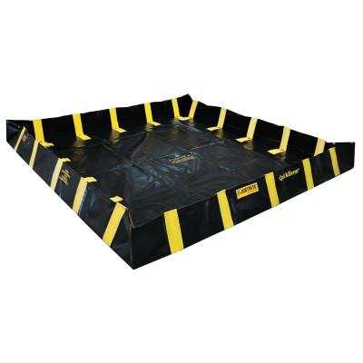 Justrite QuickBerm Spill Containment Berms, Black, 475 gal, 8 ft x 8 ft, 28539