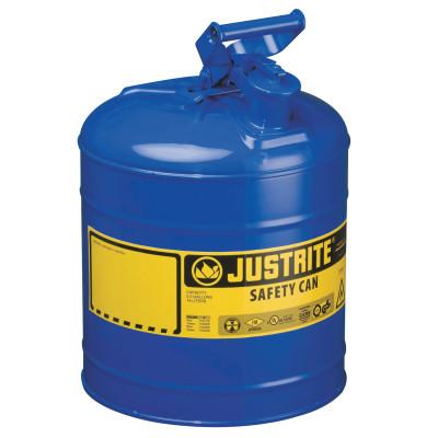 Justrite Type I Steel Safety Can, Kerosene, 5 gal, Blue, 7150310