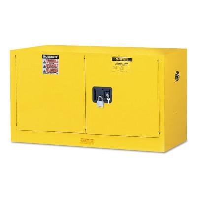 Justrite Yellow Wall Mount Cabinets, Manual-Closing Cabinet, 17 Gallon, 8917008