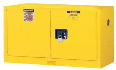 Justrite Yellow Piggyback Safety Cabinets, Manual-Closing Cabinet, 17 Gallon, 891700