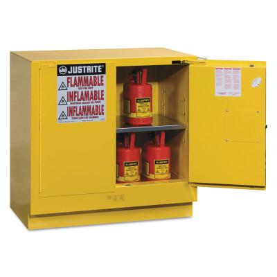 Justrite Yellow Undercounter Cabinets, Self-Closing Cabinet, 22 Gallon, 892320