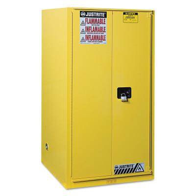 Justrite Safety Cabinets for Combustibles, Manual-Closing Cabinet, 96 Gallon, Yellow, 896010