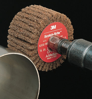 3M™ Scotch-Brite™ Cut and Polish Flap Brush, 3 in dia, Med, 8,500 RPM, Alum Oxide, 048011-05974