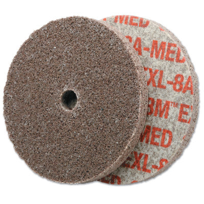 3M™ Scotch-Brite™ EXL Unitized Deburring Wheel, 3/8 in Arbor Hole, 3 in dia x 1/4 in W, 2A Medium, Aluminum Oxide, 048011-16054