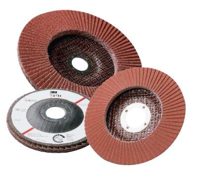 3M™ Abrasive Flap Discs 747D, 4 1/2 in, 60 Grit, 7/8 in Arbor, 13,300 rpm, 051111-49615