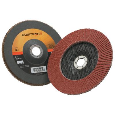 3M™ Cubitron II Flap Disc 967A, 7 in, 60 Grit, 7/8 in Arbor, 8,600 rpm, Type 27, 051141-55612