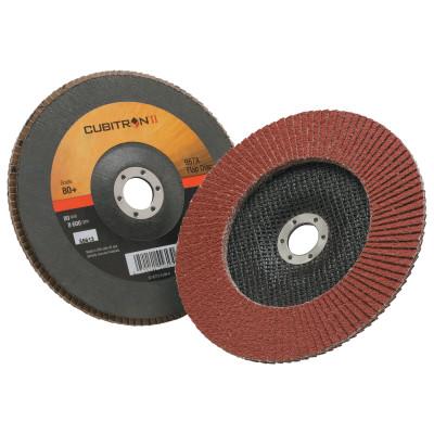 3M™ Cubitron II Flap Disc 967A, 7 in, 80 Grit, 7/8 in Arbor, 8,600 rpm, Type 27, 051141-55613