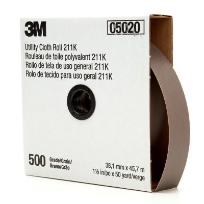 3M™ 211K Utility Cloth Rolls, 1 1/2 in, 50 yd, 120 grit, 051144-05028
