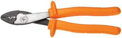 Klein Tools Insulated Crimping/Cutting Tools, 9 3/4 in, 10-22 AWG, Orange, 1005-INS