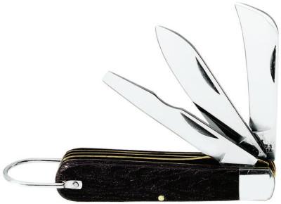 Klein Tools 3-Blade Pocket Knives, Steel Blade, Plastic, Black, 1550-6
